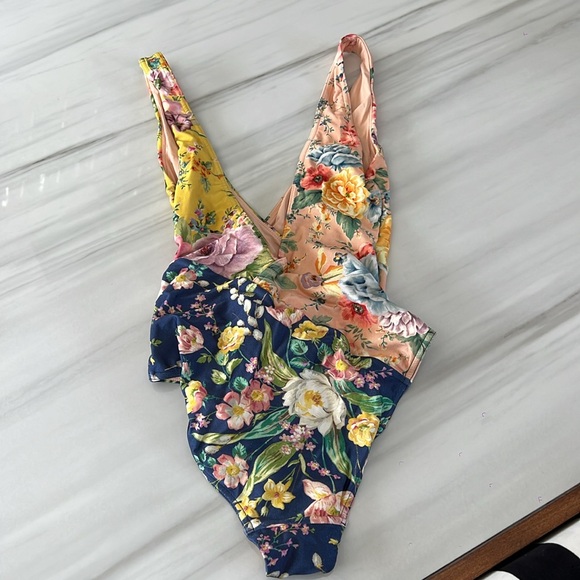 Zimmermann Floral One Piece Swimsuit - Pink, Yellow, Blue - Picture 2 of 3